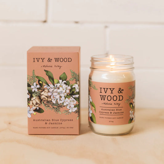 Ivy & wood – Australian Blue Cypress & Jasmine Scented Candle