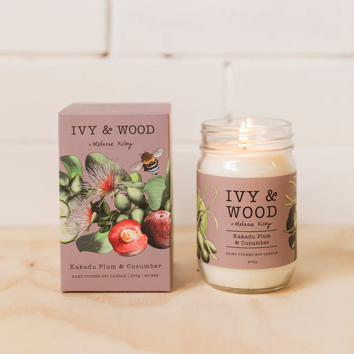 Ivy & wood – Australiana: Kakadu Plum & Cucumber Scented Candle